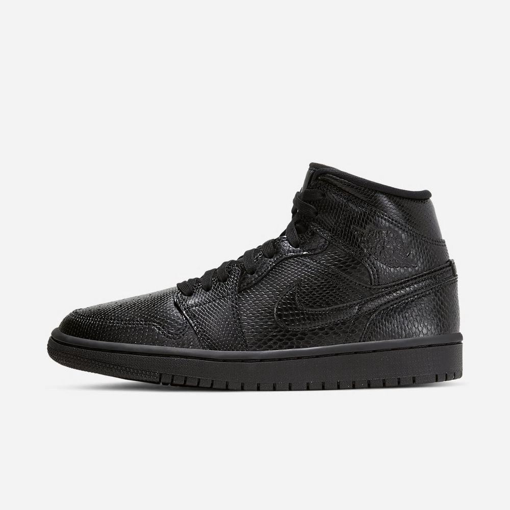 Basket Nike Air Jordan 1 Mid Noir 2843-970 Black/White/Black Femme | QNL-61893825